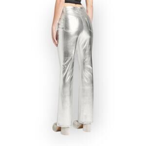 NEW 12 WILD FABLE HighRise Stretch Flare Metallic Silver Pant Jean